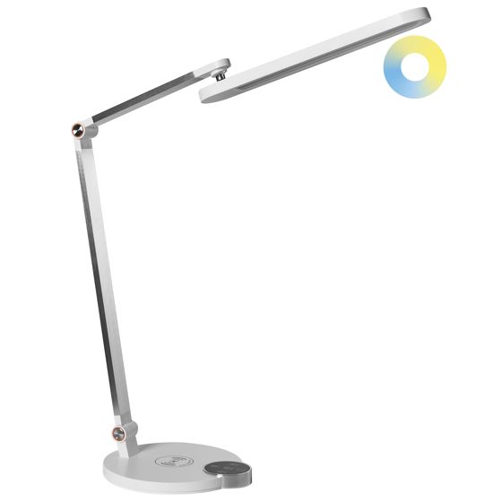 Työpöydän LED-valaisin CAROY langattomalla laturilla Valkoinen