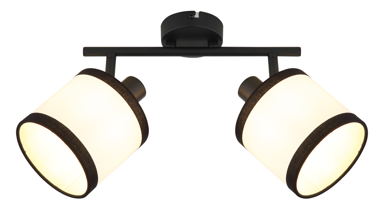 NETTLIFE musta kattokohdevalaisin, eteisen valaisin, 2 liekkiä - E14 LED-kattospottivalaisimet, kangaskattovalaisin, säädettävä, vintage (ilman lam...