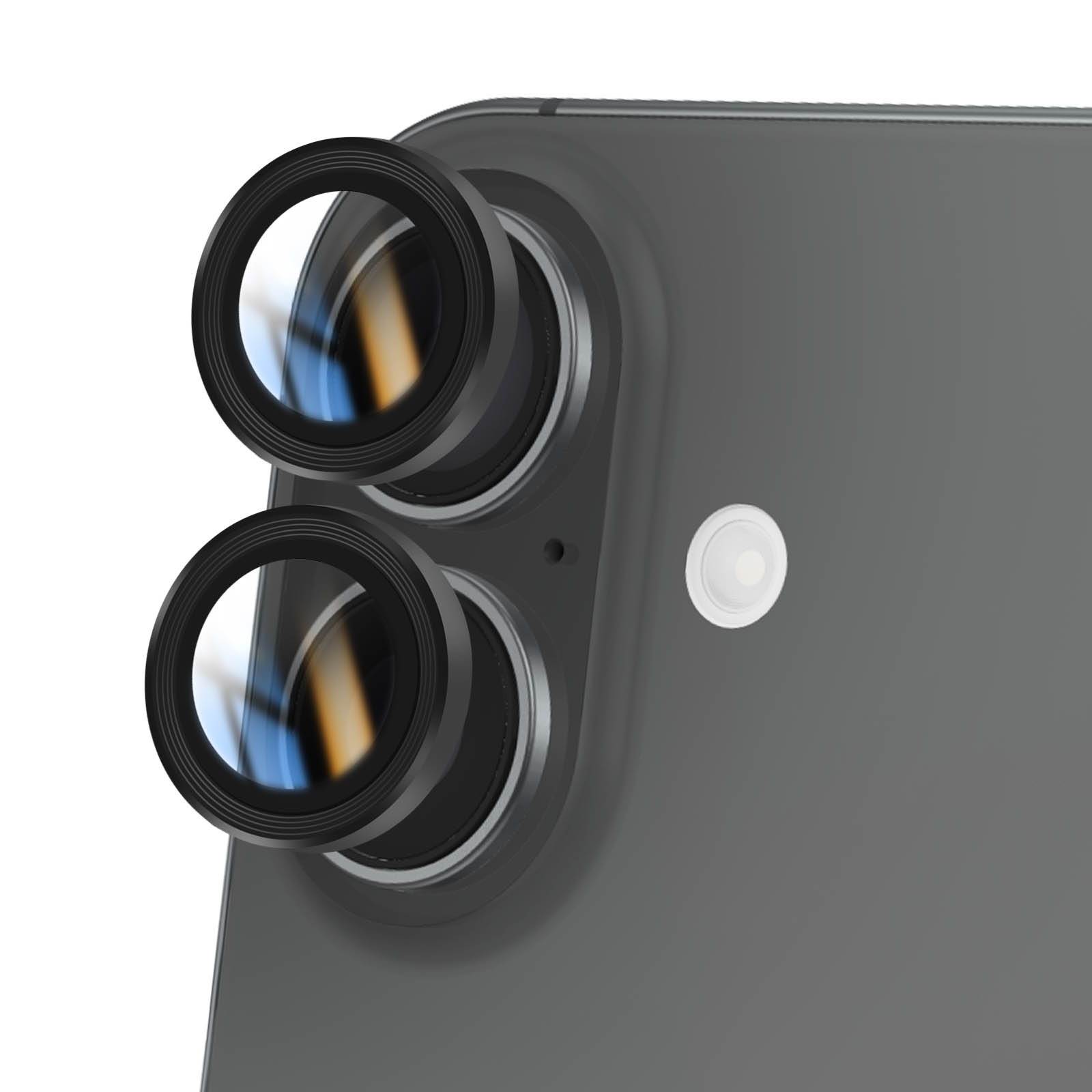 Kameran linssinsuoja iPhone 16:lle vahvistetulla reunalla