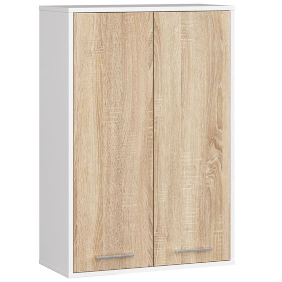 Akord Seinäkaappi 2-ovinen Valkoinen/Sonoma-tammi 64x30x94