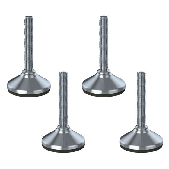 Ruostumaton tasoitusjalka 16x100x80mm pohja ja tärinänesto 1500kg-sarja, 4 kpl