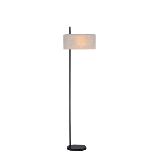 NETTLIFE Lattiavalaisin olohuoneeseen Vintage - lattiavalaisin 154 cm musta E27- lattiavalaisin jalkakytkimellä