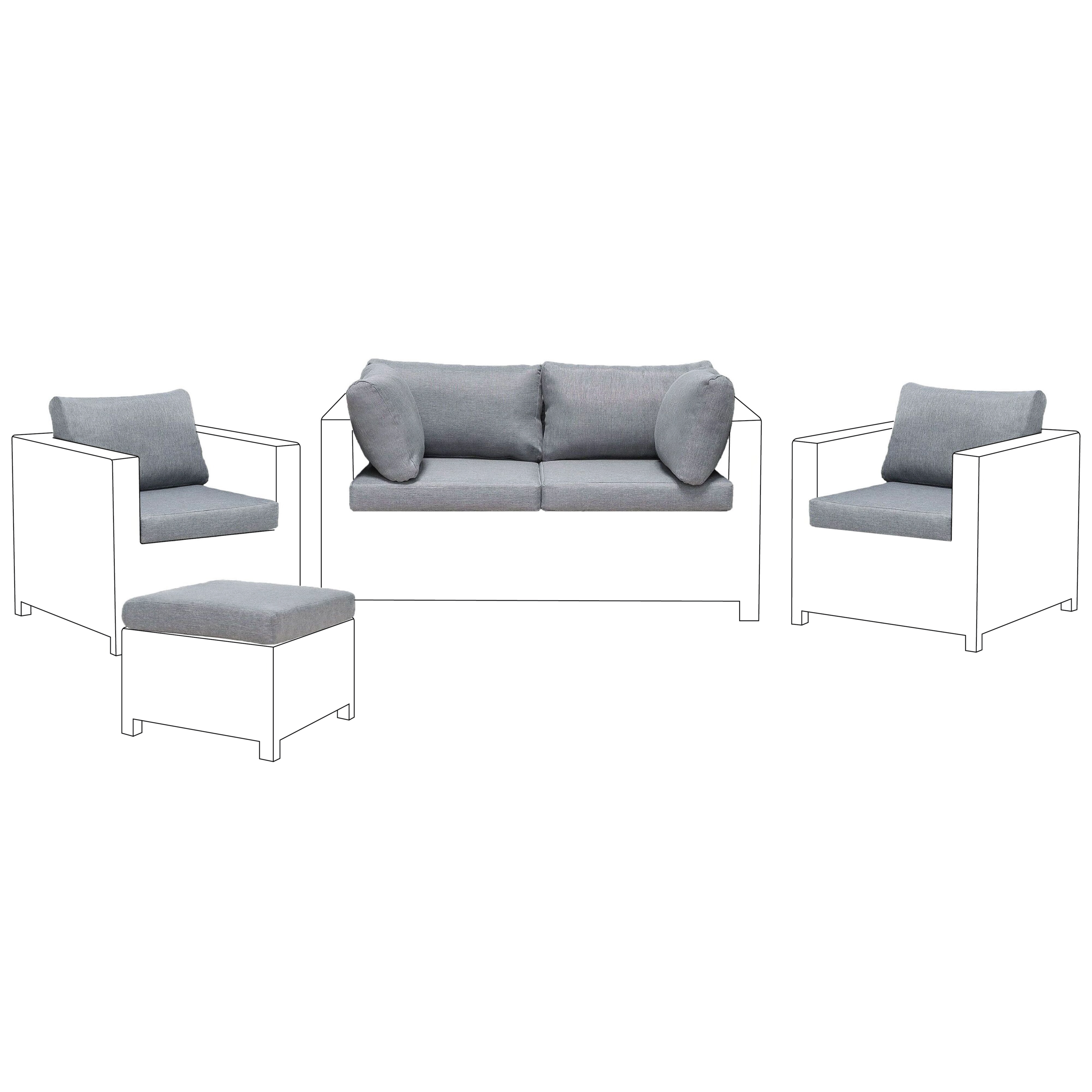 Ulkotyynyjen päällissetti MILANO Harmaa