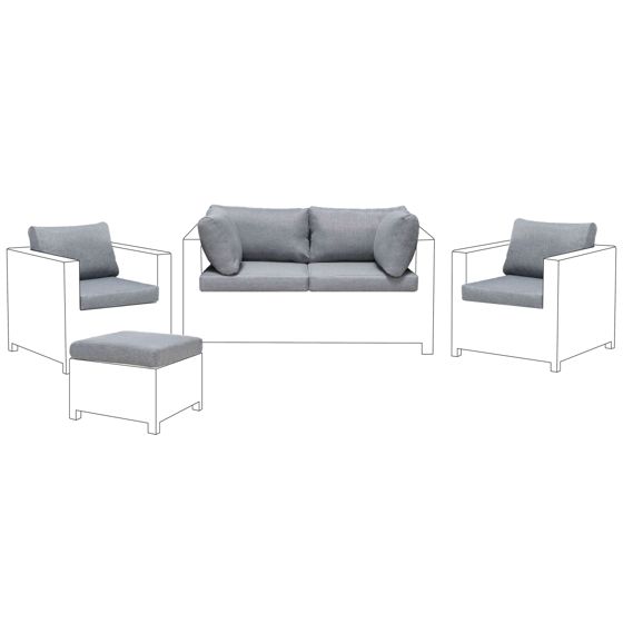 Ulkotyynyjen päällissetti MILANO Harmaa