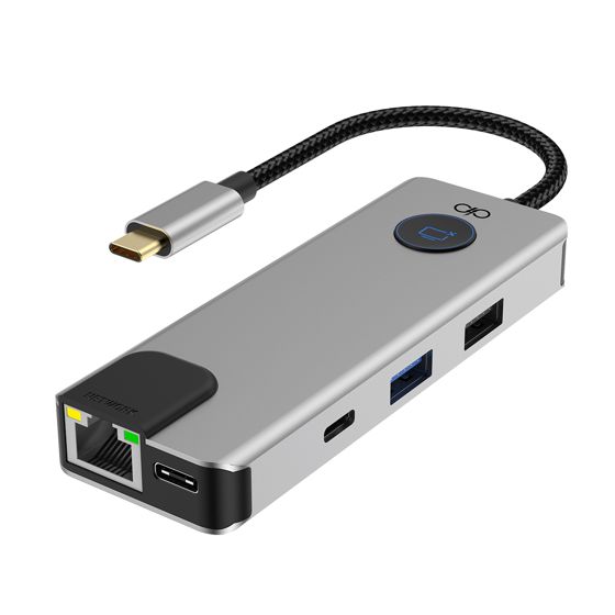 Hub USB-C PD 100W Multiports 7-in-1 Ethernet RJ45 / 2 USB-A / 2 USB-C / HDMI
