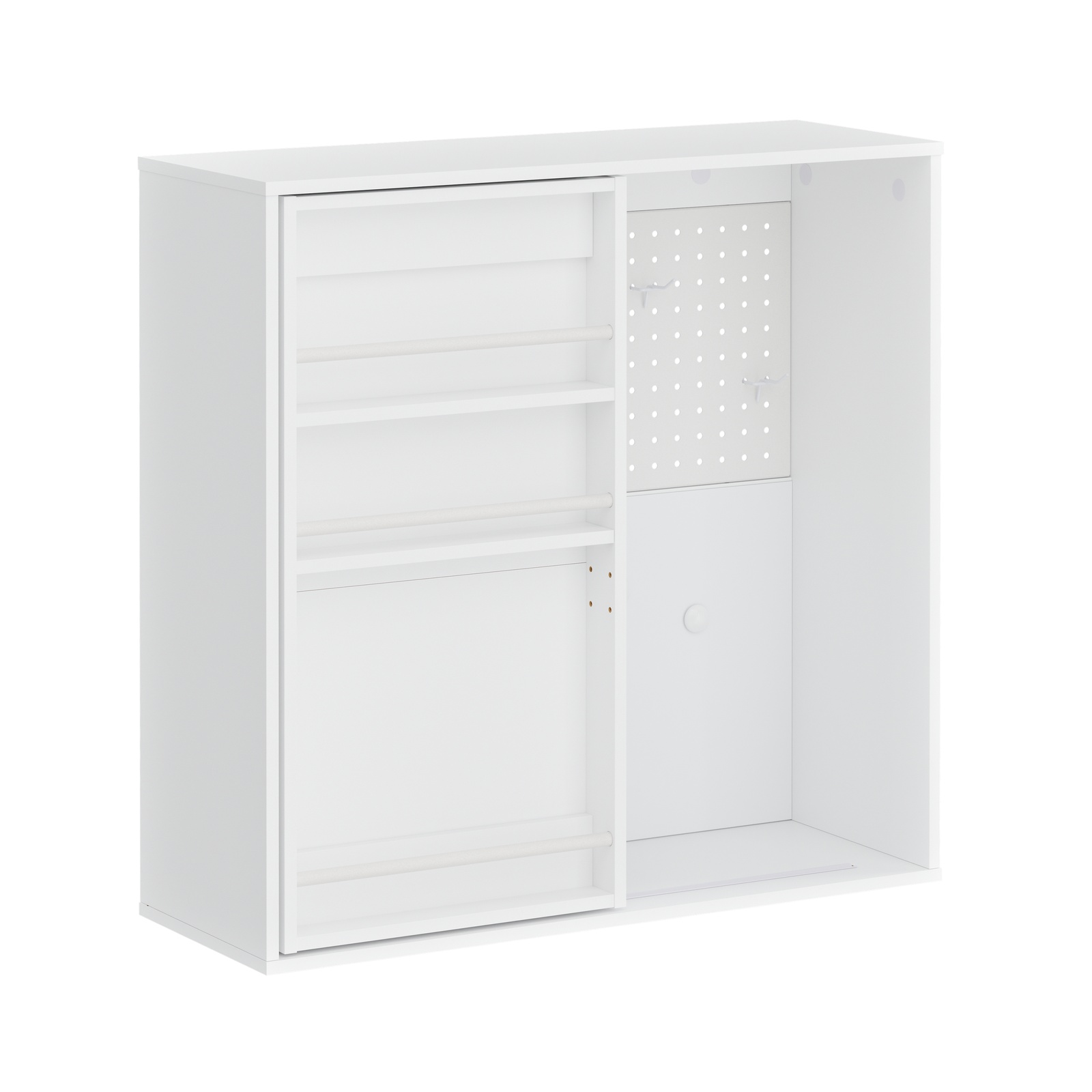 Seinäkiinnitettävä säilytyskaappi säätövaraisilla hyllyillä valkoinen 70.0x25.1x70.2 cm STR16-W