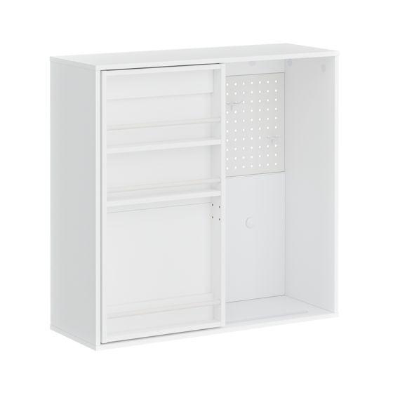 Seinäkiinnitettävä säilytyskaappi säätövaraisilla hyllyillä valkoinen 70.0x25.1x70.2 cm STR16-W
