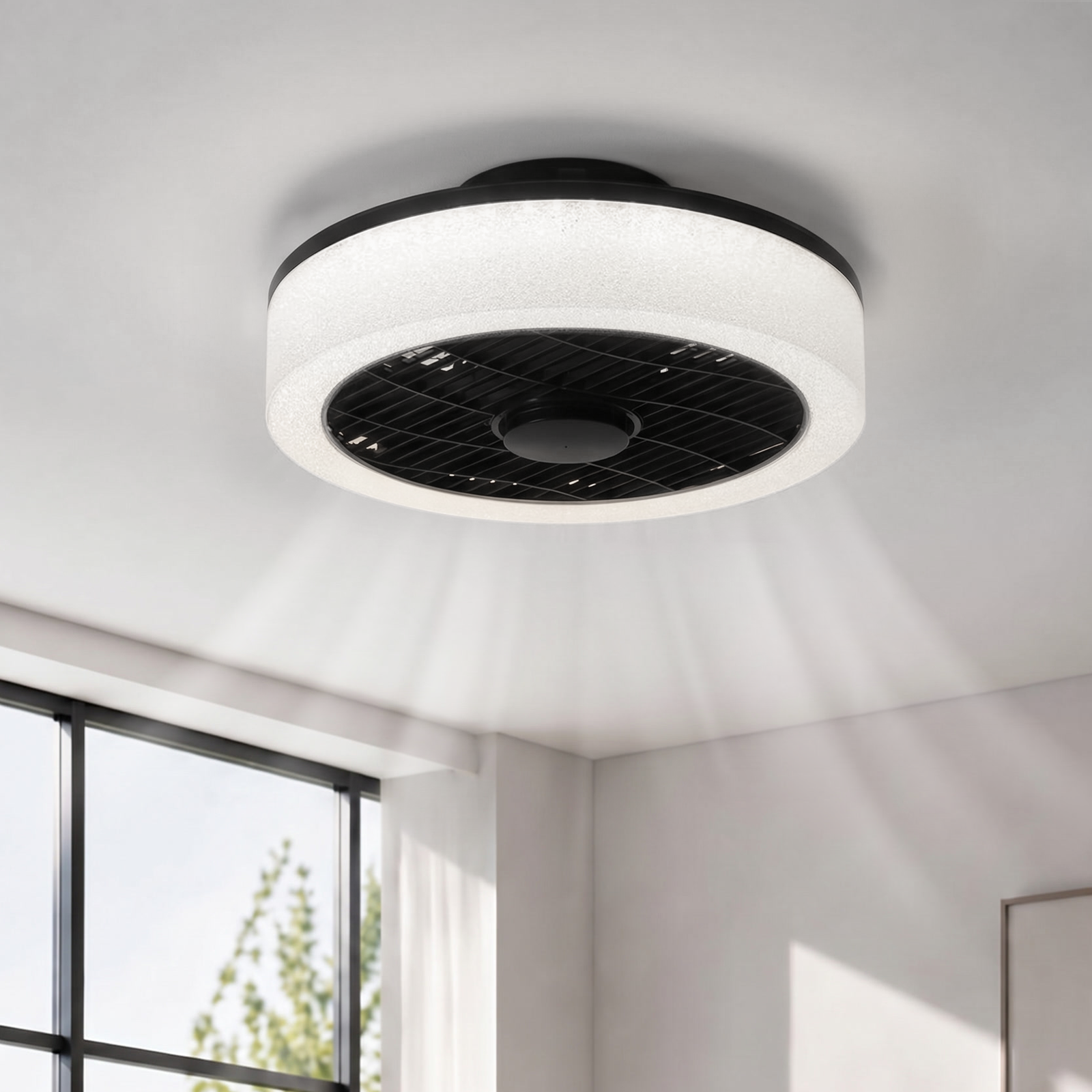 NETTLIFE LED - kattotuuletin valolla - 39, 5 cm moderni, suuri ja hiljainen, kaukosäädin, ajastin, 34 W, 3000K -6000K himmennettävä