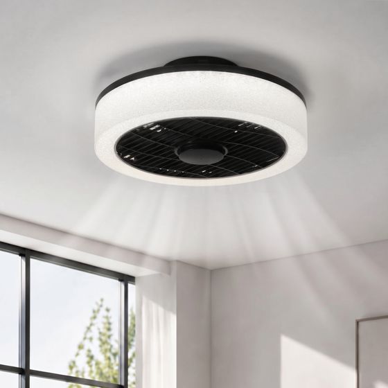 NETTLIFE LED - kattotuuletin valolla - 39, 5 cm moderni, suuri ja hiljainen, kaukosäädin, ajastin, 34 W, 3000K -6000K himmennettävä