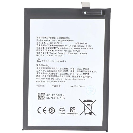 Akku Li-Polymer 3, 87V OnePlus Nord N100 5000mAh 19, 35Wh