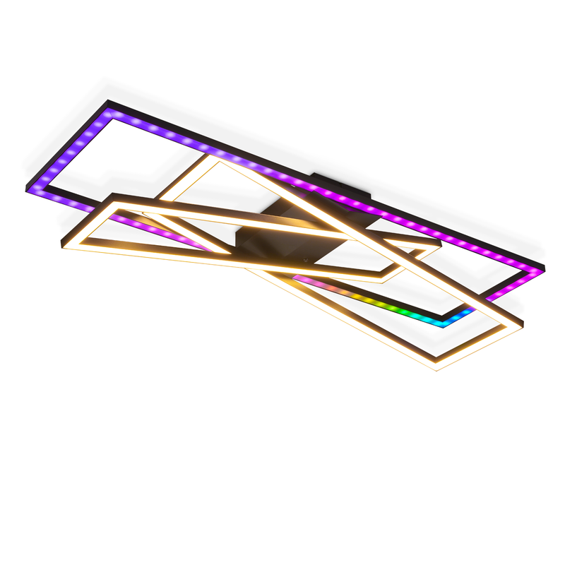 NETTLIFE LED - kattovalaisin olohuoneeseen, musta, suorakaiteen muotoinen, himmennettävä, moderni muotoilu