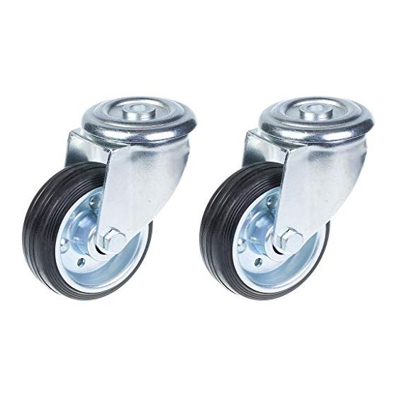 80mm 3" kumirengas, kääntyvä, vahva 140kg kantavuus, 2 kpl:n sarja.