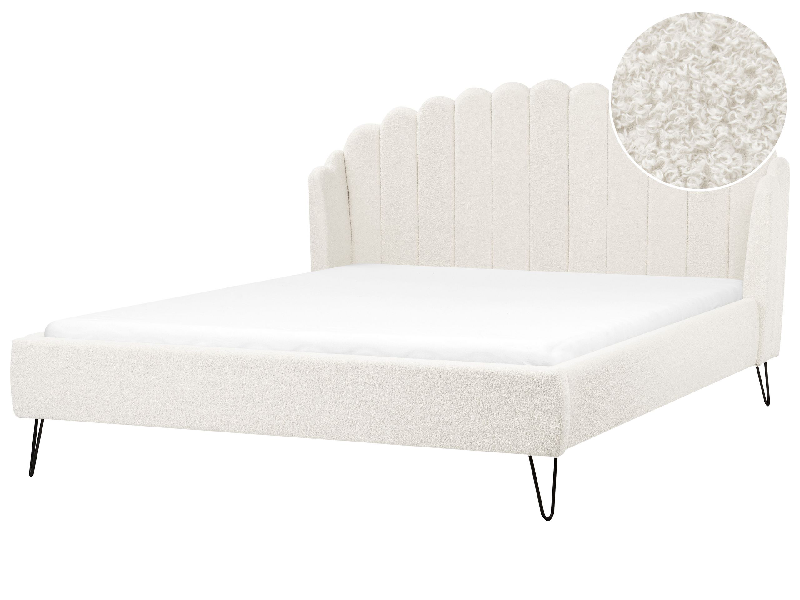 Sänky buklee AMBILLOU 180 x 200 cm Luonnonvalkoinen