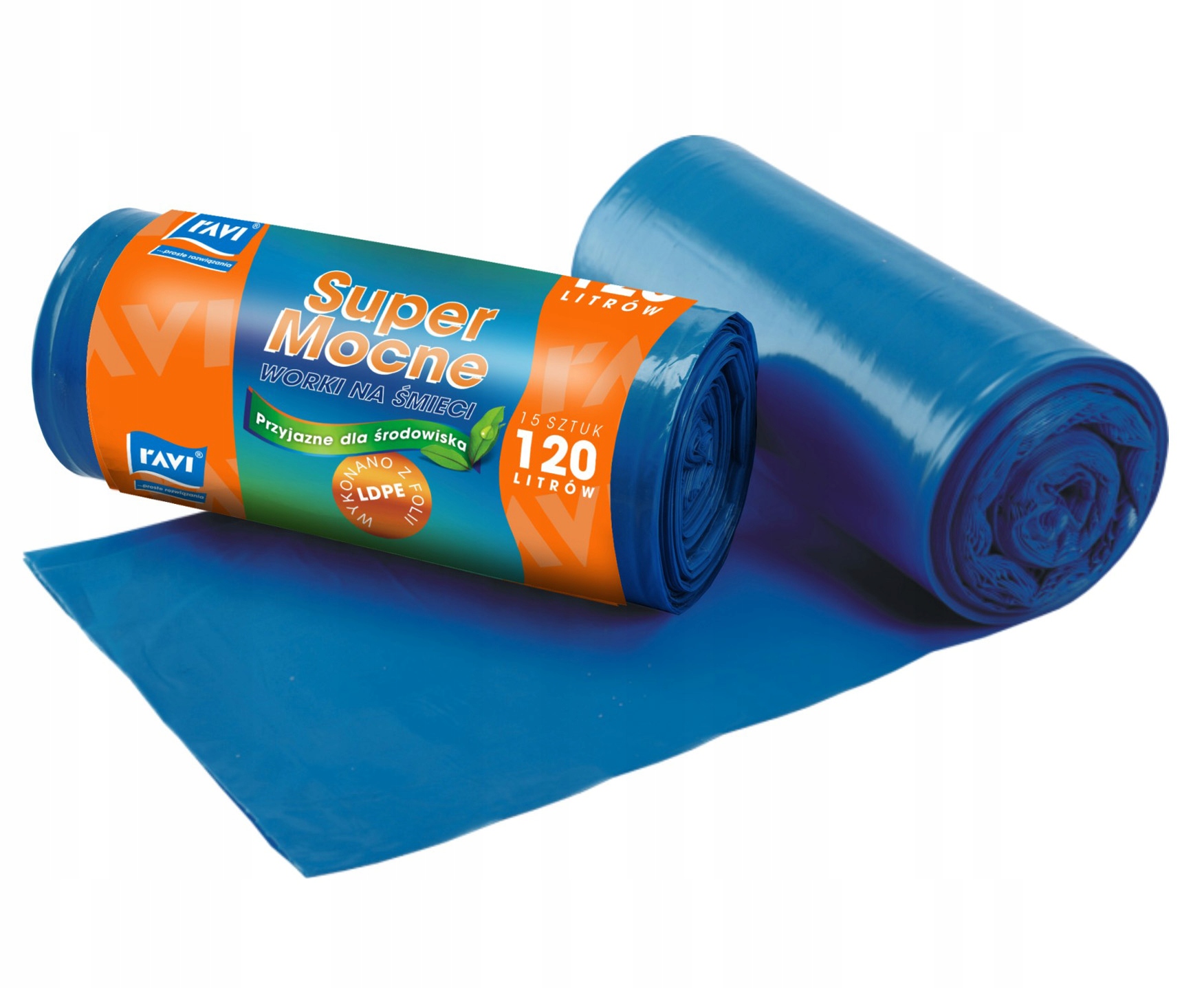 Vahvat roskapussit 120l sininen paperi 15 kpl