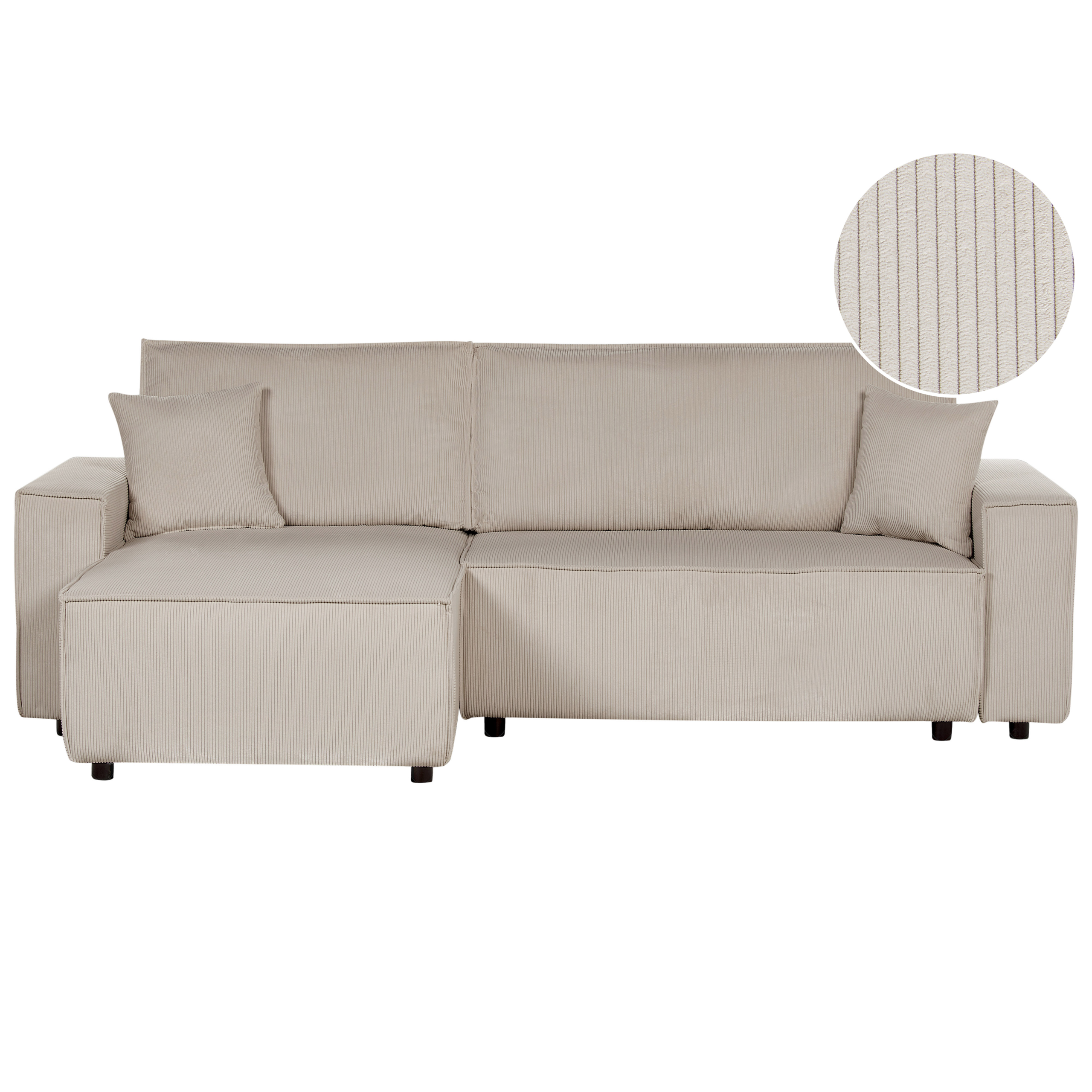 Kulmavuodesohva 3-istuttava ABACKA Vakosametti Beige Oikea
