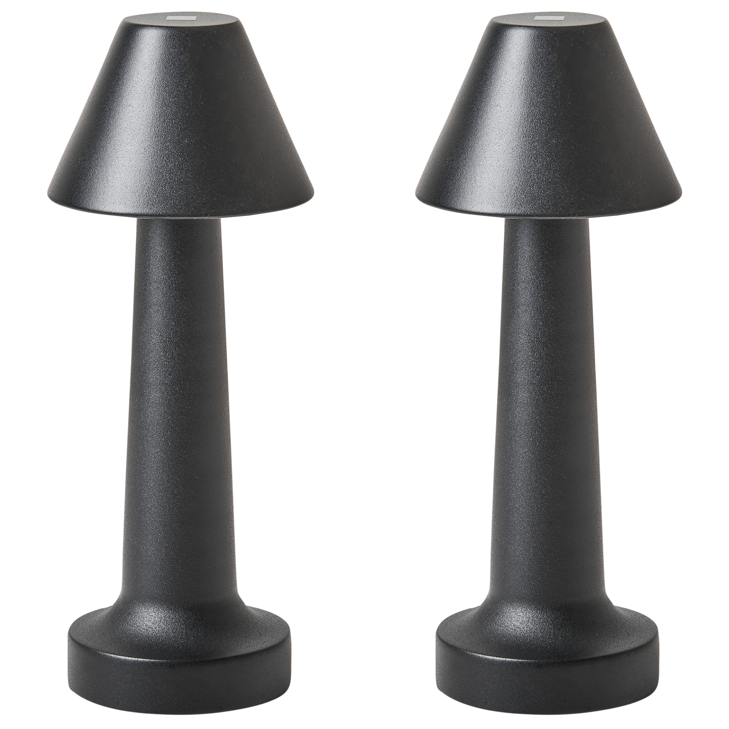 Langaton LED-pöytävalaisinsetti 2 kpl JOANES himmentimellä metalli Musta