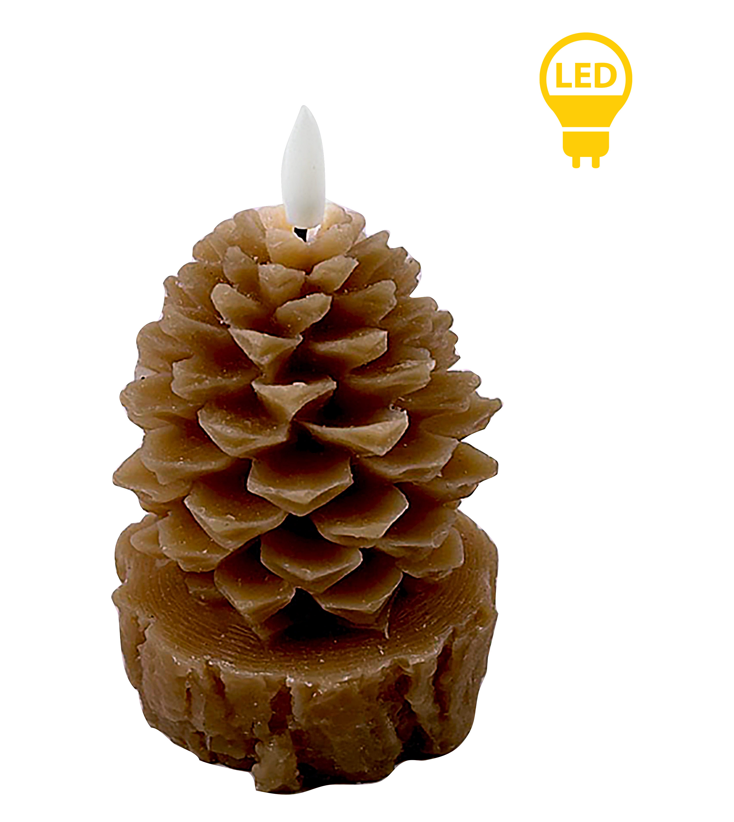 LED-kynttilä muovi Nikolao Brown 9x9x15,5 ruskea 1kpl