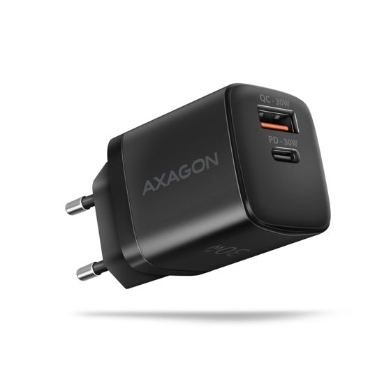 AXAGON Sil -seinälaturi, 2 x porttia (USB-A + USB-C), 30 W | ACU-PQ30