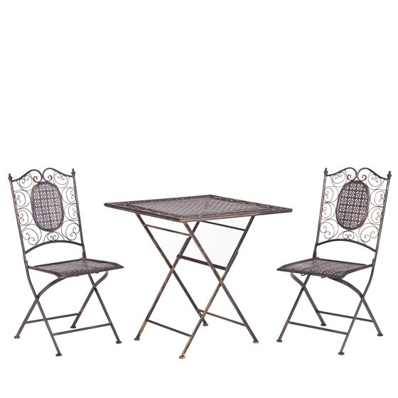 Bistrosetti taitettava BORMIO metalli Musta