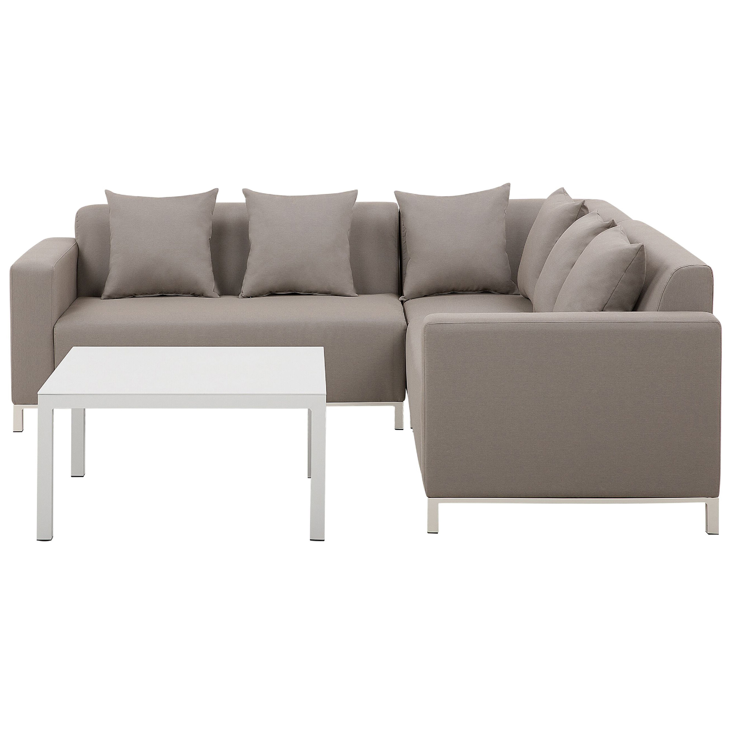 Ulkokulmasohva ja pöytä 5-istuttava BELIZE modulaarinen Beige Vasen