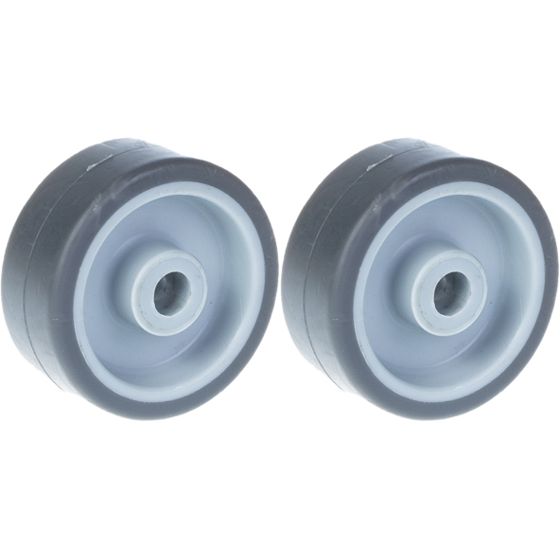 50 mm:n (2 tuuman) pyörä, harmaa kumirengas ja muovinen keskiosa, kantavuus 80 kg, 2 kpl:n sarja