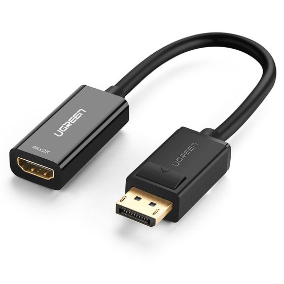 DisplayPort (uros) - HDMI (naaras) 4K 2K musta sovitin