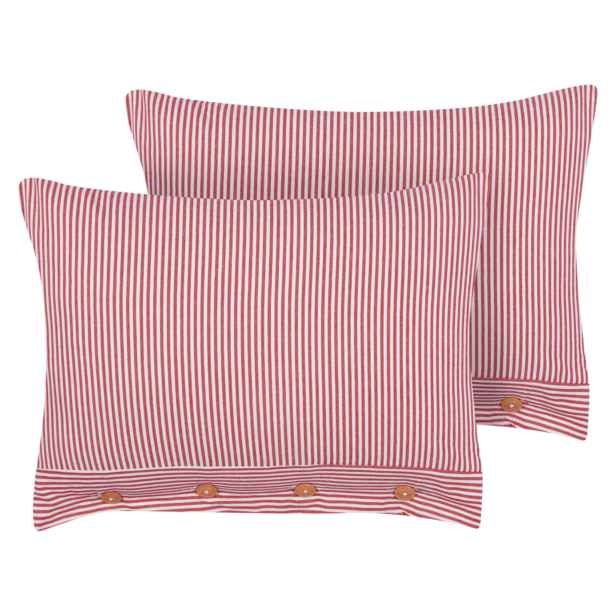 Koristetyynysetti 2 kpl AALITA 40 x 60 cm Puuvilla Punainen Raitakuvio