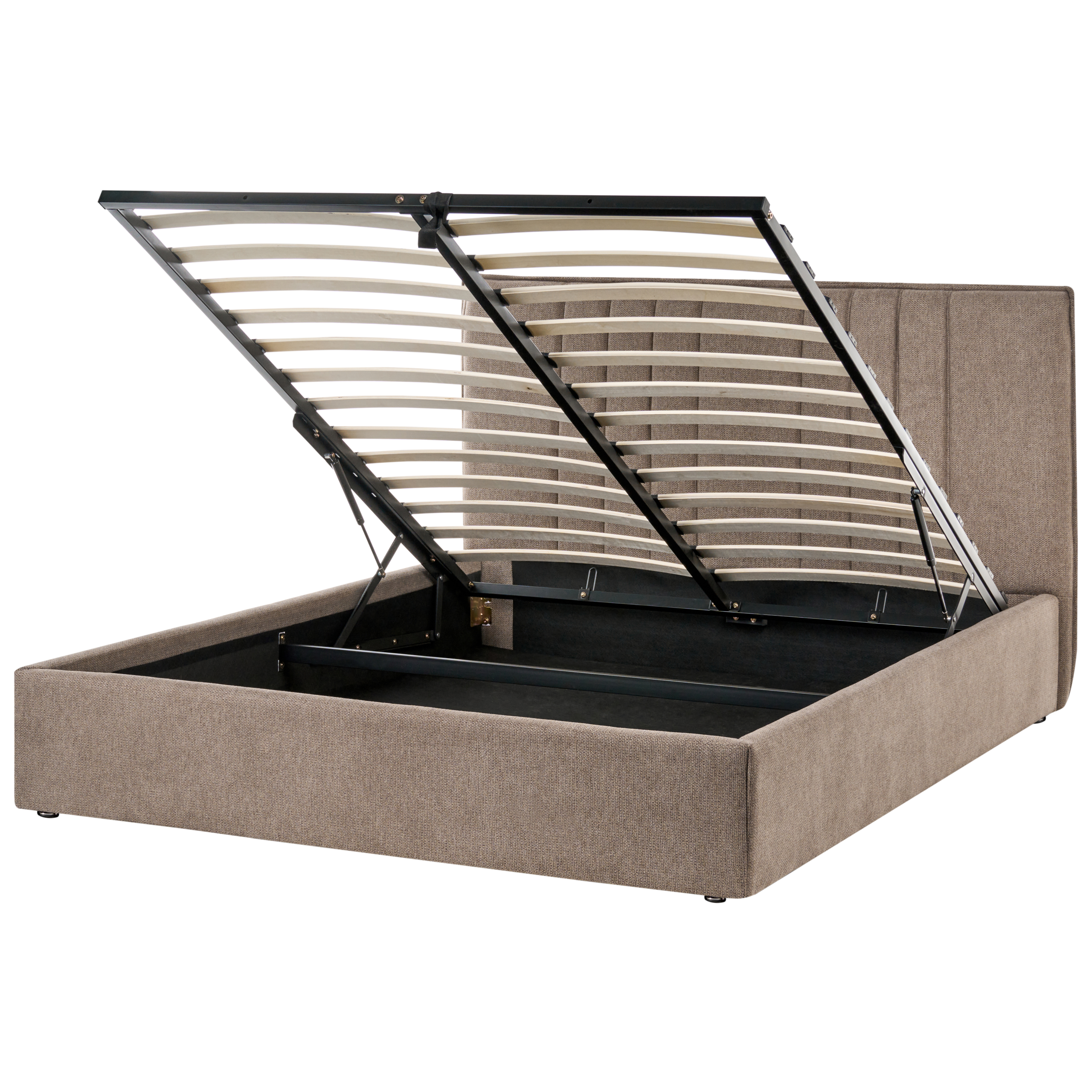 Sänky säilytystilalla kangas TARASCON 140 x 200 cm Ruskeanharmaa