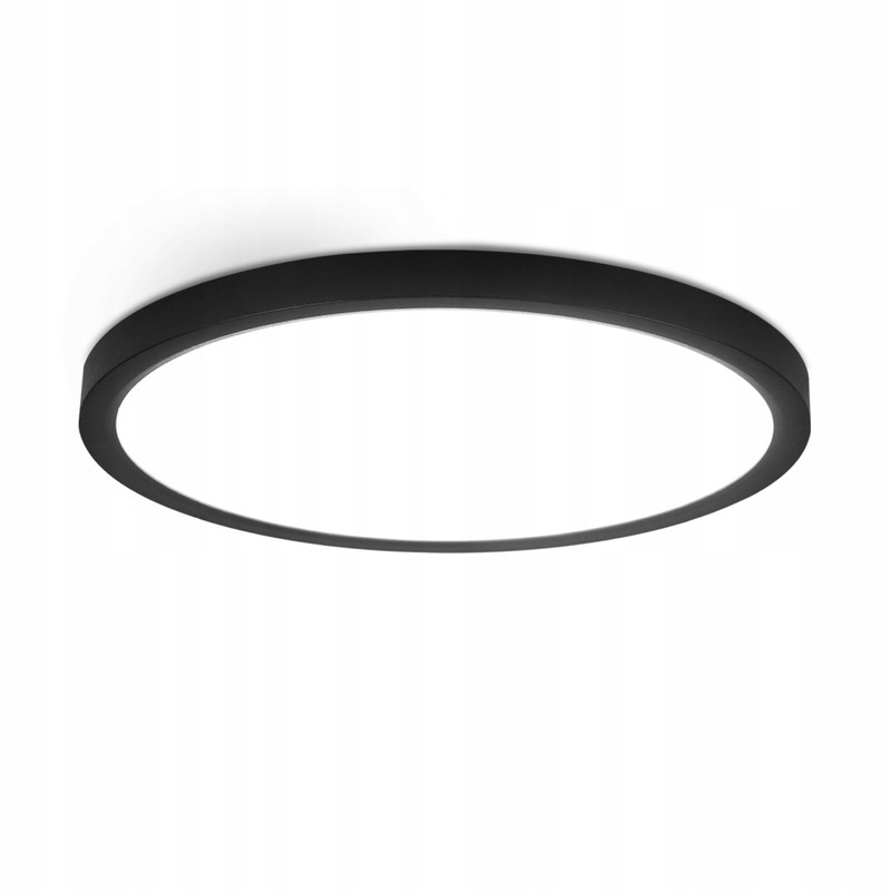 NETTLIFE litteä LED - kattovalaisin 30 cm - 24 W, musta, 6000 K - moderni valaistus keittiöön, eteiseen, makuuhuoneeseen