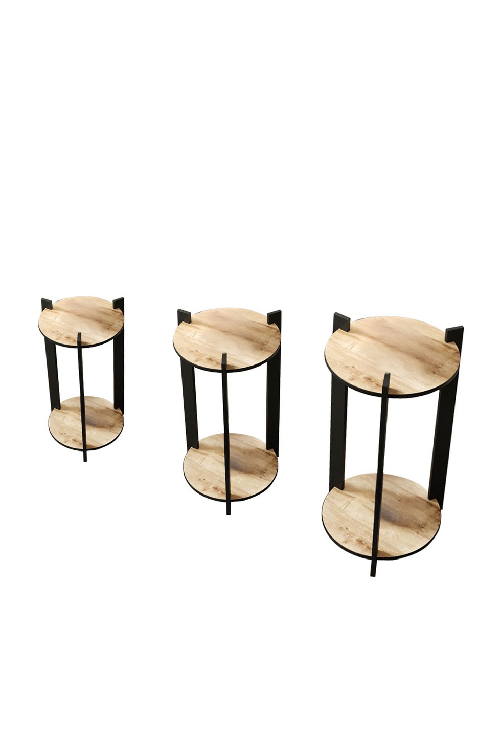 Norda Design Moderni puinen kasvitelinesetti (3 kpl), 23 x 30/40/50 cm | 100 % MDF, puristetusta kraftpaperista tehdyt jalat