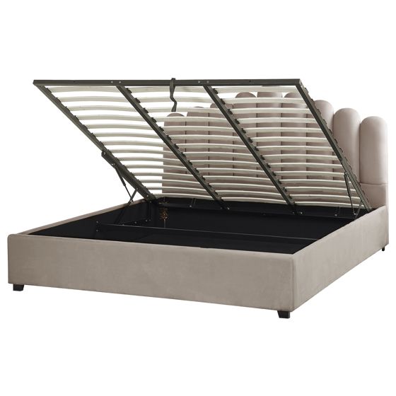 Sänky säilytystilalla sametti VINCENNES 180 x 200 cm Ruskeanharmaa