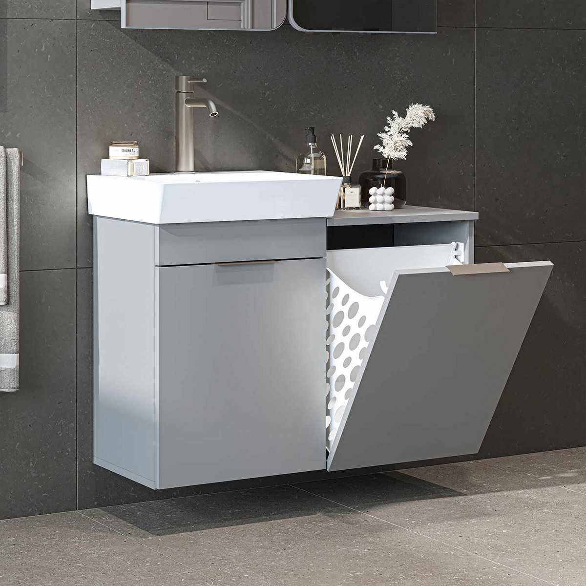 Norda Design Kylpyhuonekaappi altaalla Dubai Sepetli 38.6 x 92.2 x 69.5 cm