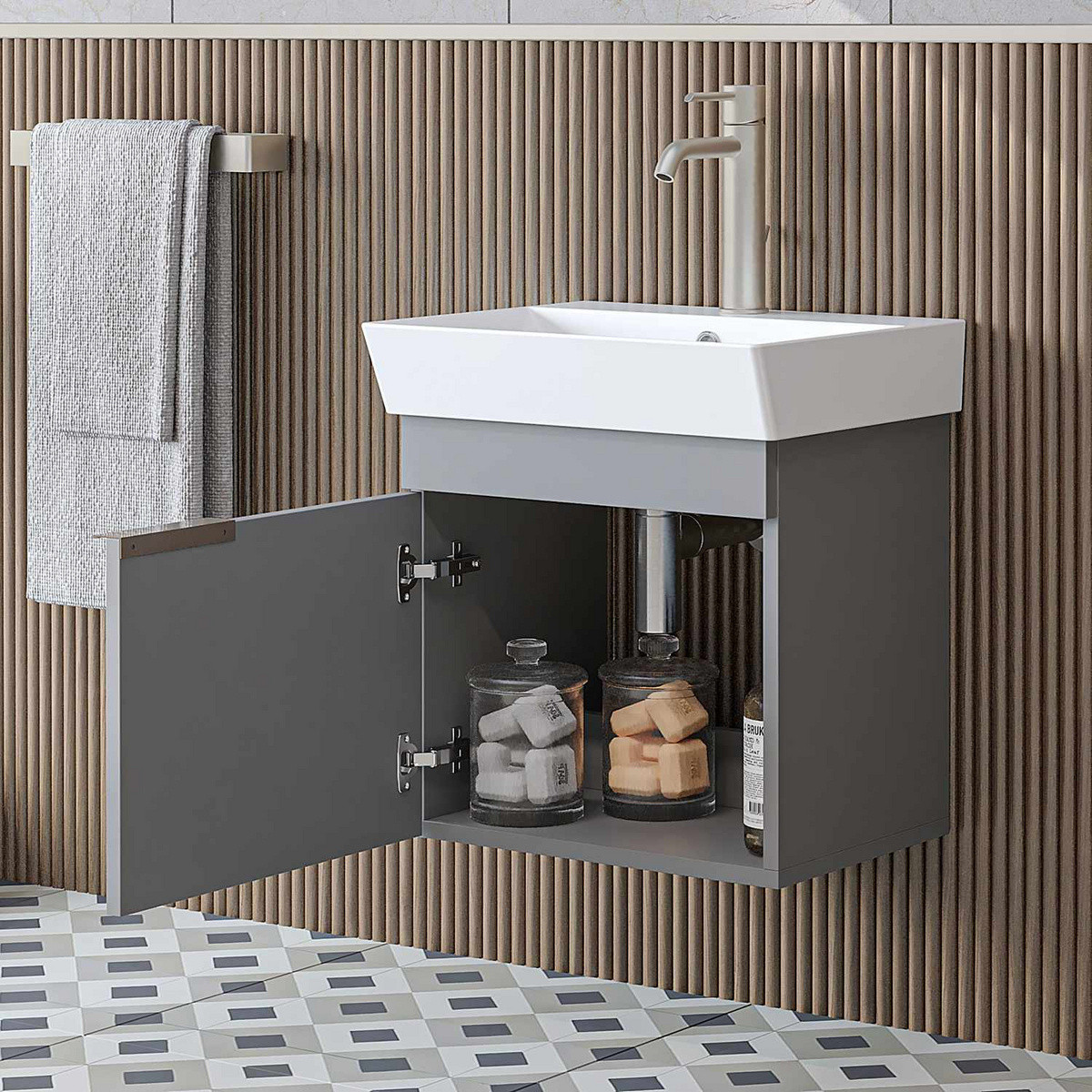 Norda Design Kylpyhuonekaappi altaalla Likya 49 38.6 x 49 x 54 cm