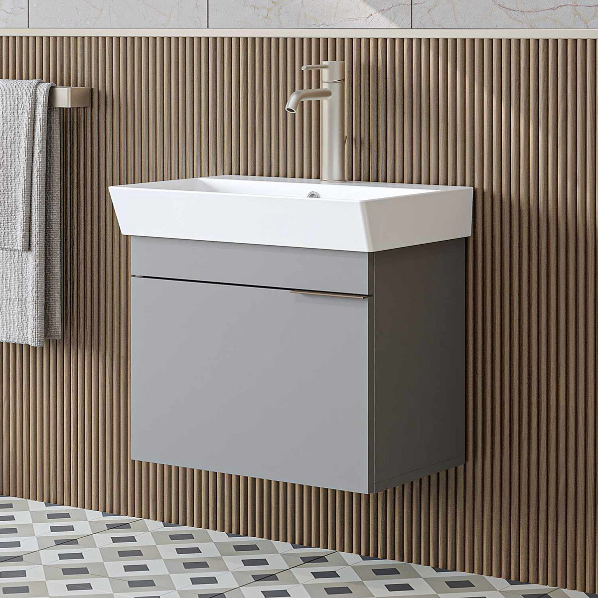 Norda Design Kylpyhuonekaappi altaalla Likya 59 38.6 x 59 x 54 cm