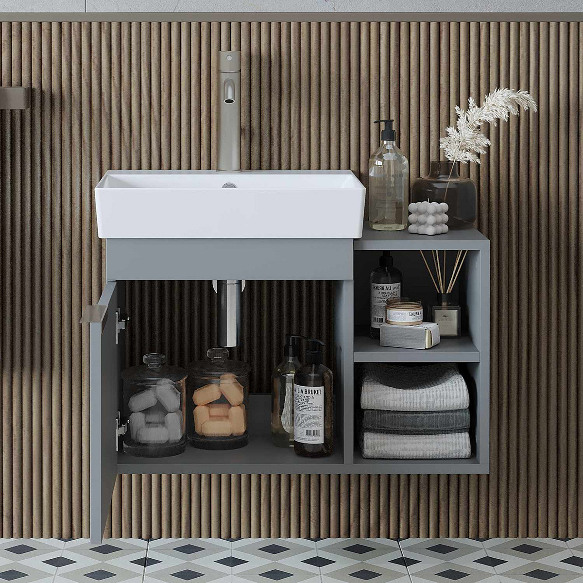 Norda Design Kylpyhuonekaappi altaalla Likya 72 38.6 x 72 x 54 cm