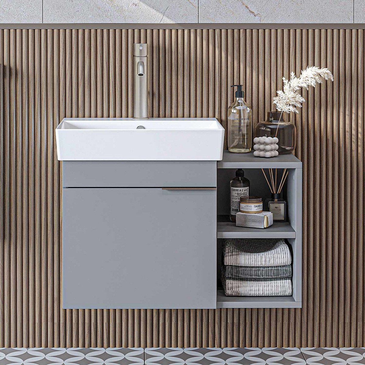 Norda Design Kylpyhuonekaappi altaalla Likya 72 38.6 x 72 x 54 cm