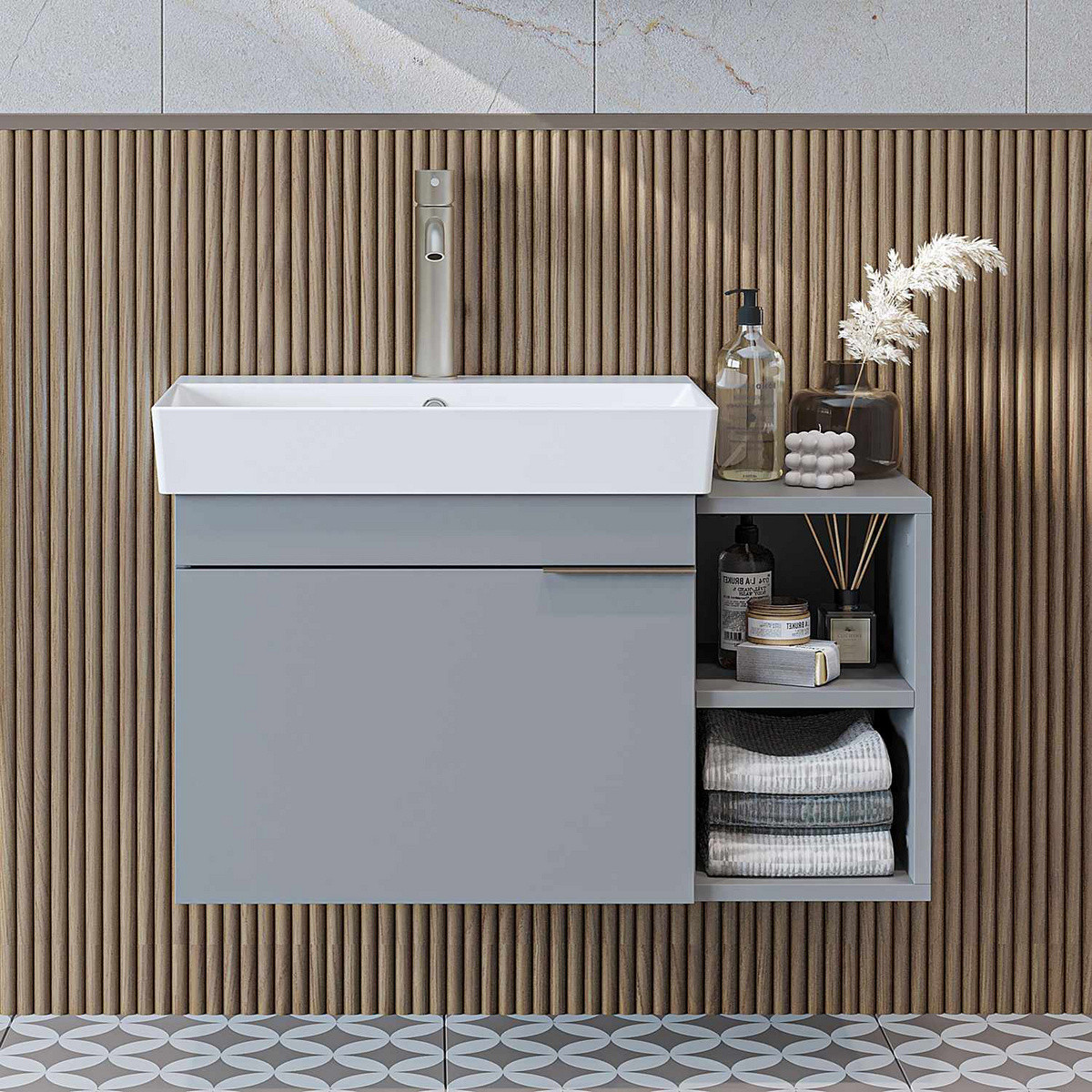 Norda Design Kylpyhuonekaappi altaalla Likya 82 38.6 x 82 x 54 cm