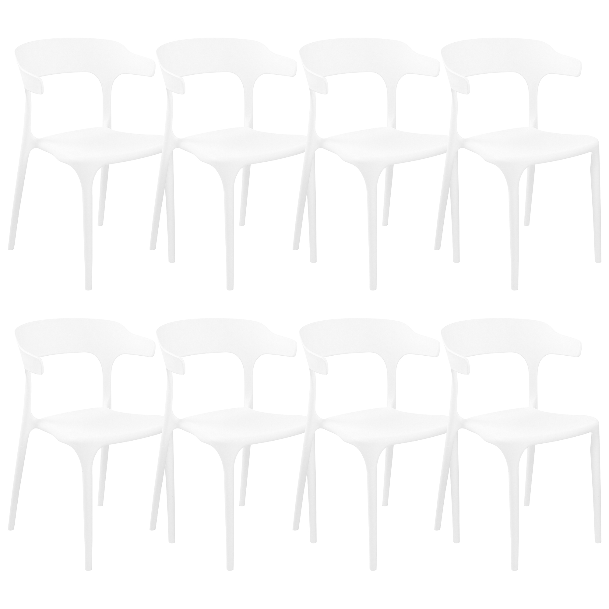 Ruokatuolisetti 8 kpl GUBBIO Valkoinen