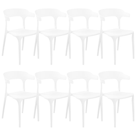 Ruokatuolisetti 8 kpl GUBBIO Valkoinen
