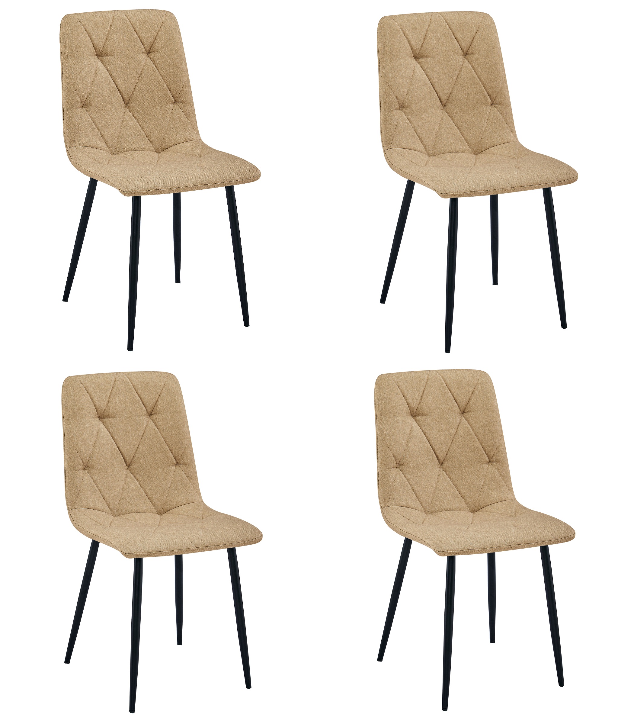 LIBRA-tuoli, ruskea kangas, mustat jalat (4 kpl)