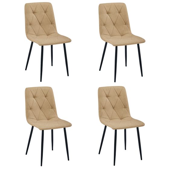 LIBRA-tuoli, ruskea kangas, mustat jalat (4 kpl)