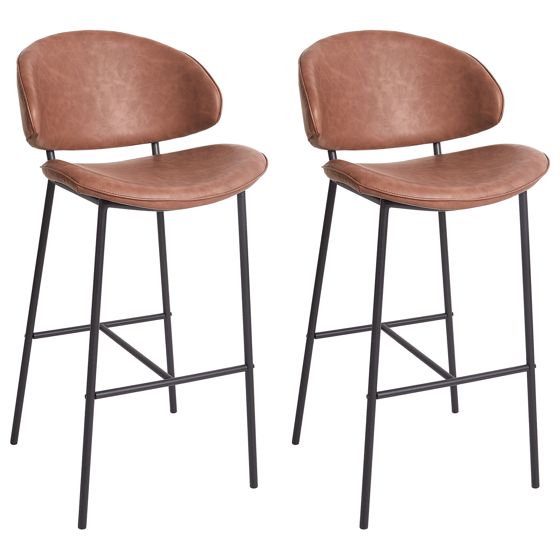 Baarituolisetti 2 kpl KIANA keinonahka Ruskea