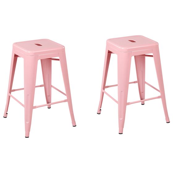 Baarijakkarasetti 2 kpl CABRILLO metalli Vaaleanpunainen