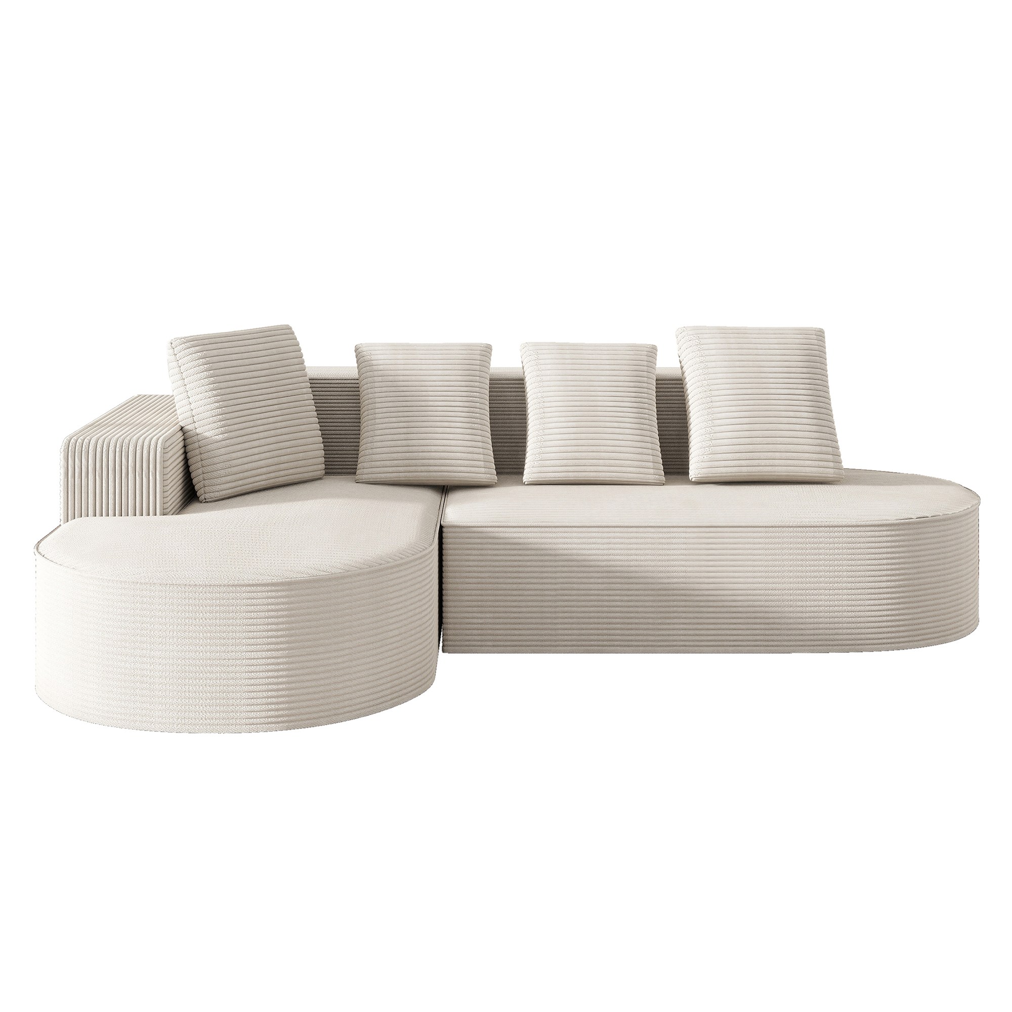 Säädettävä vaahtomuovitäytteinen valkoinen sohva