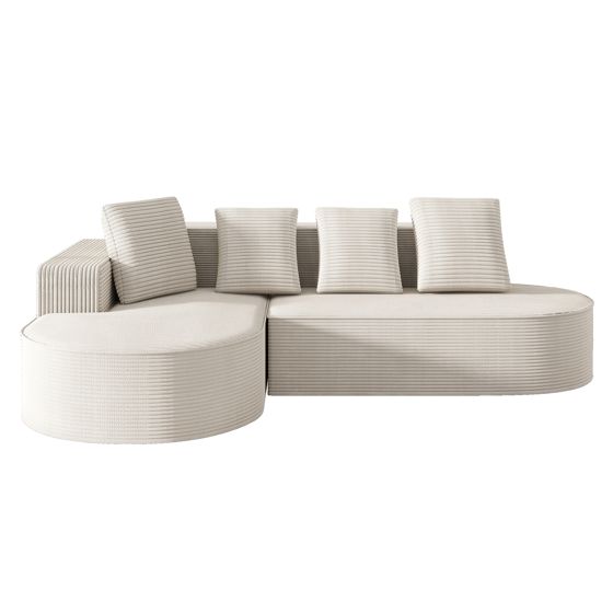 Säädettävä vaahtomuovitäytteinen valkoinen sohva