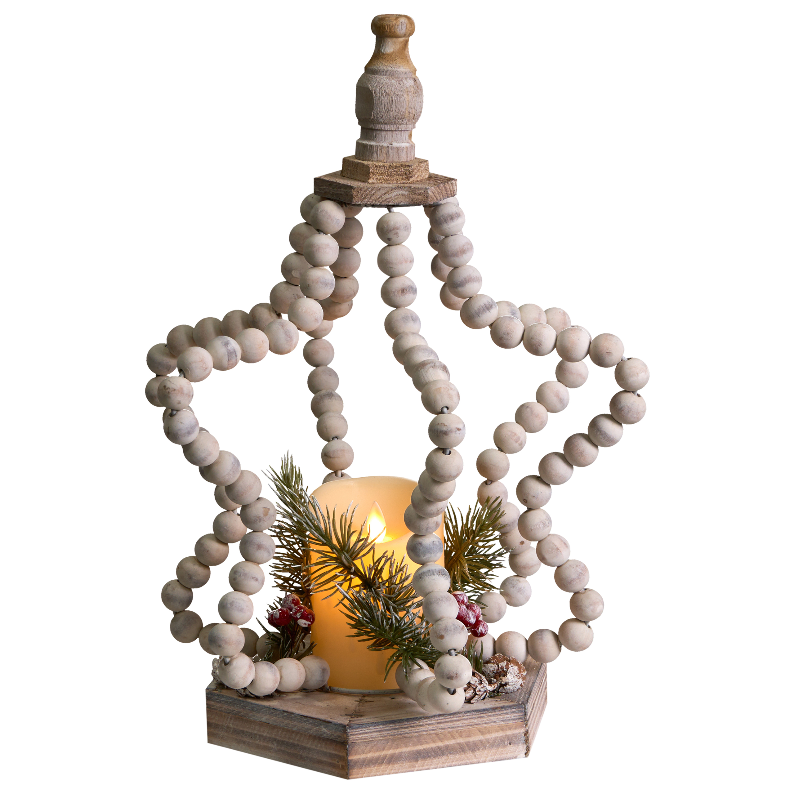 Joulukoriste LED-valo PATARI Tähti 42 cm Vaaleanruskea