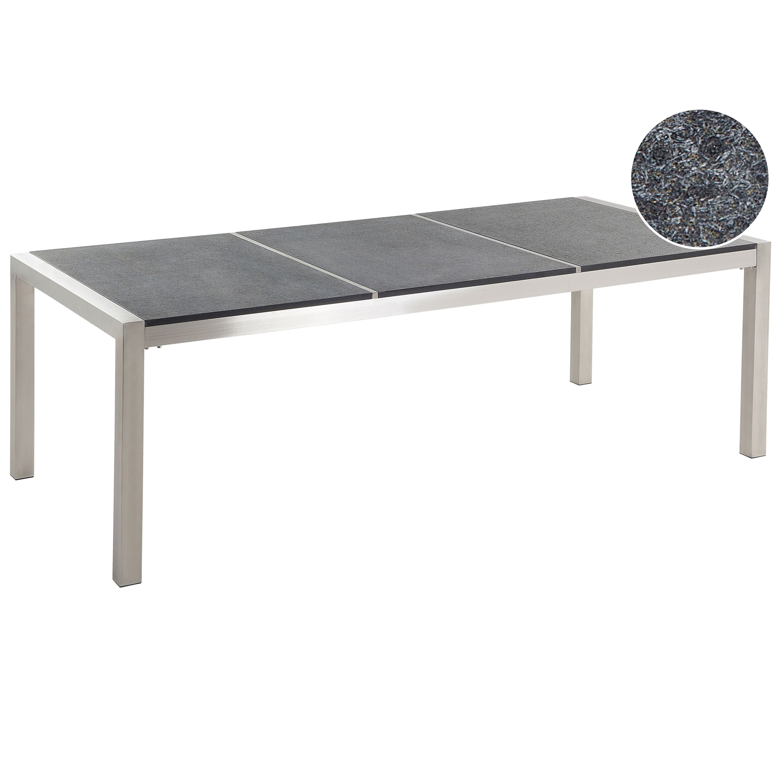 Puutarhapöytä GROSSETO 220 cm 100 cm Graniitti Poltettu Grafiitinharmaa