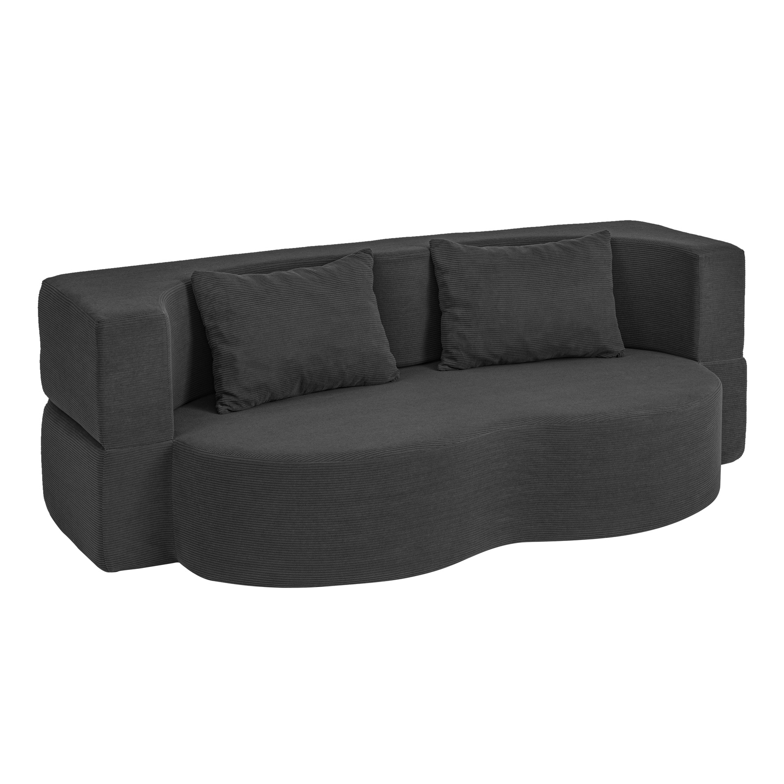 Sohva-sänky kääntymällä sängyksi musta 177x107x32 cm FST101-SCH