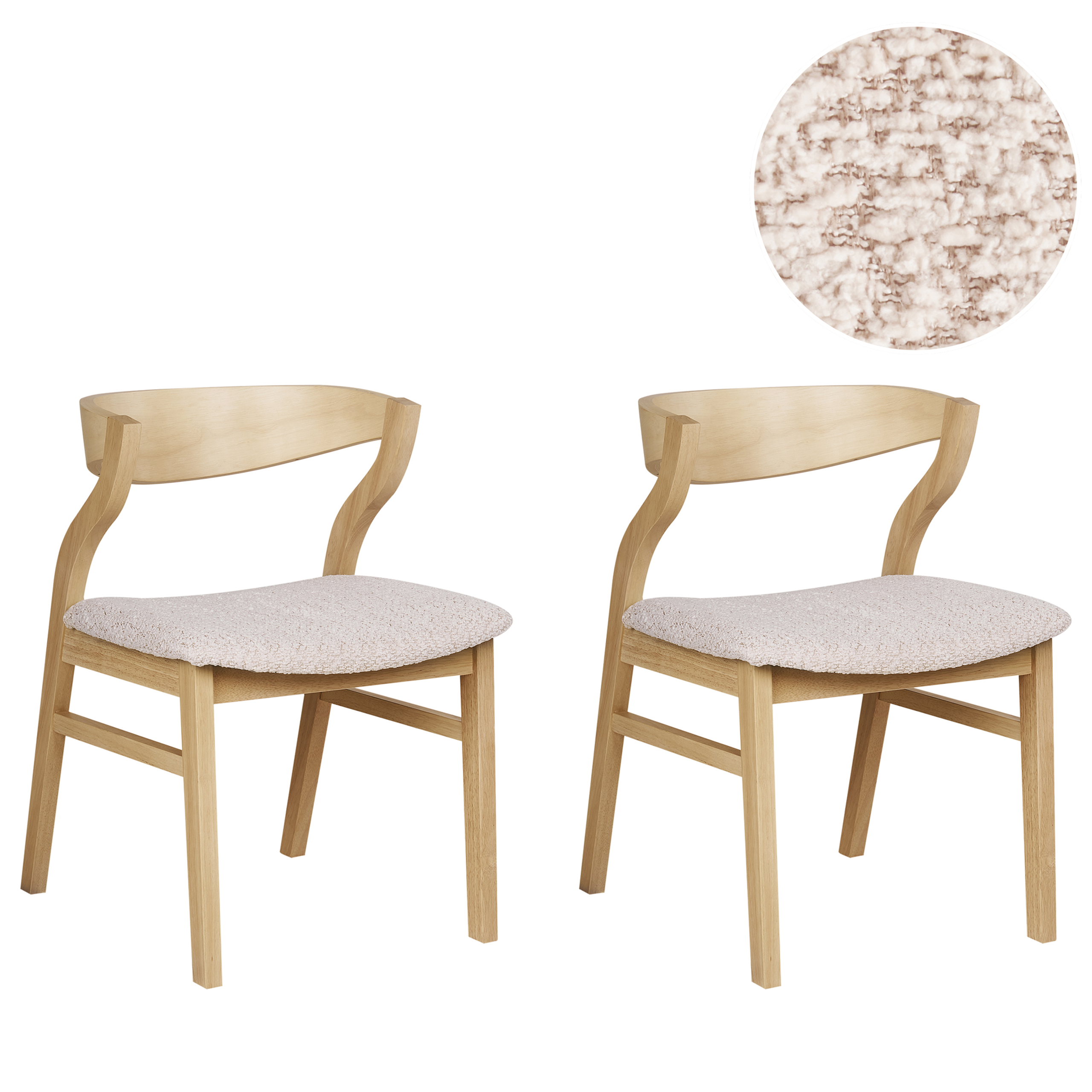 Ruokatuolisetti 2 kpl MAROA Puu Vaaleanbeige
