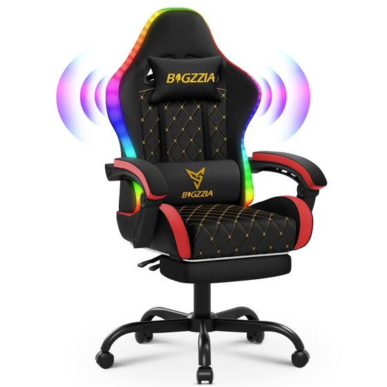 Pelituoli G01 RGB valolla ja Bluetooth kaiuttimilla Punainen